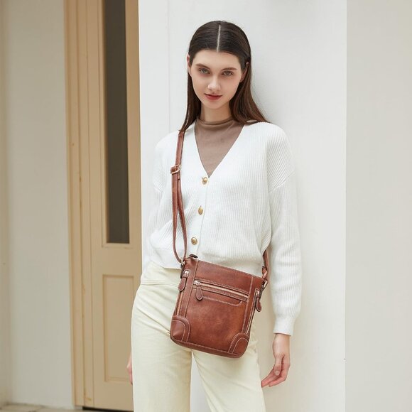 Women Crossbody Bag Leather Small Cross Body Purses Designer Handbags - Picture 2 of 7